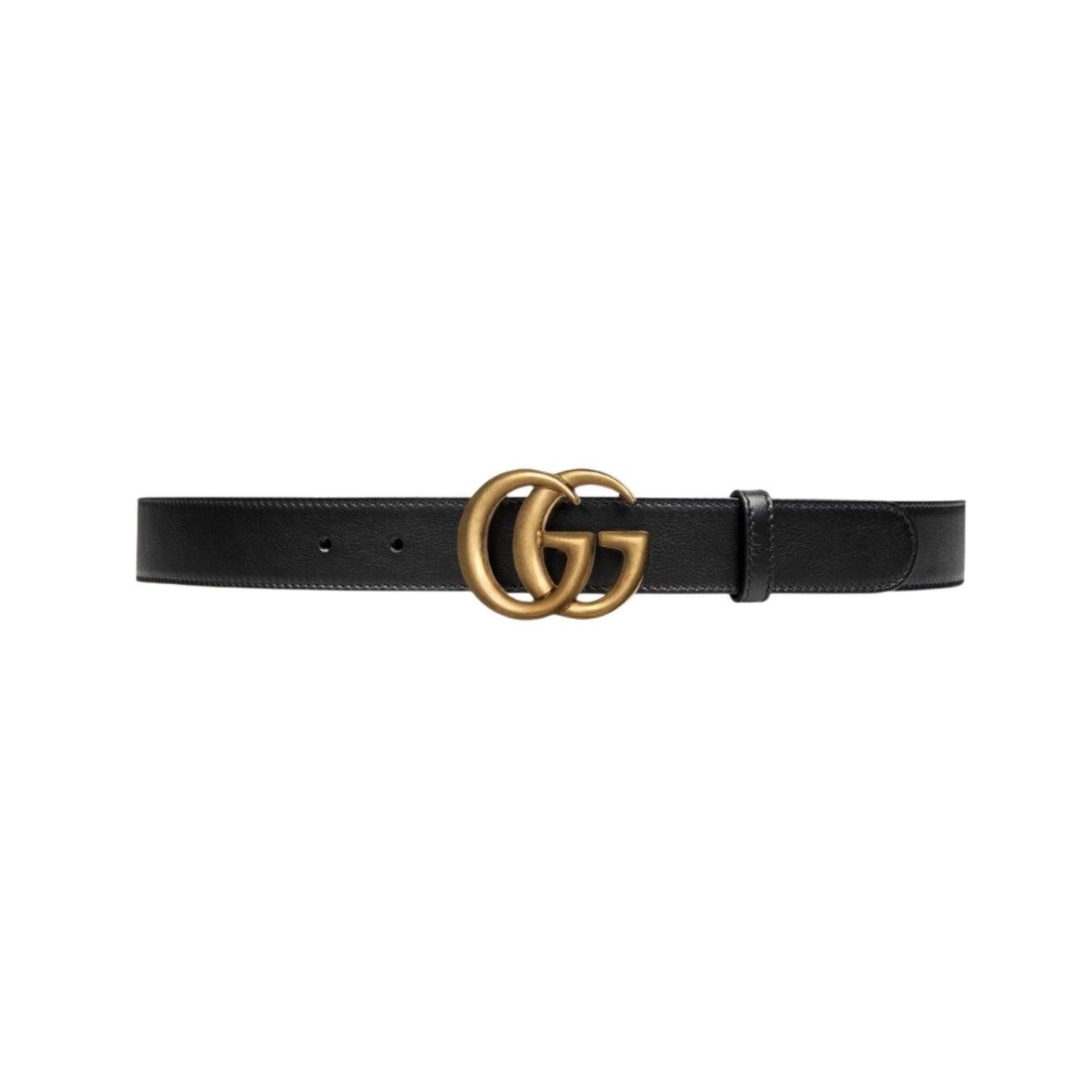 GUCCI Leather belt with double G buckle