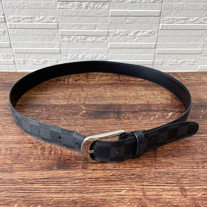 Louis Vuitton Damier Graphite Belt Ceinture Silver