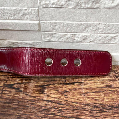 Hermes Leather Buckle Gold Belt Bordeaux