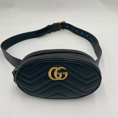Gucci Marmont Matelasse Leather Belt Bag Black