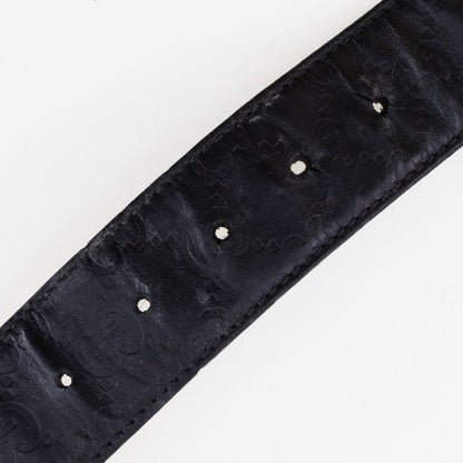 Gucci Interlocking GG Cima Leather Black Belt