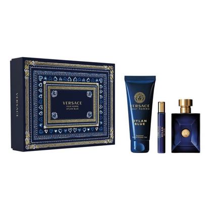 Dylan Blue by Versace for Men - 3 Pc Gift Set 3.4oz EDT Spray, 0.3oz EDT Spray, 5.0oz Bath and Shower Gel