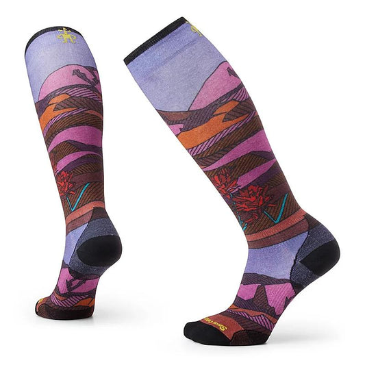 Smartwool - Women's Ski Zero Cushion Floral Field Print OTC Socks - Picante
