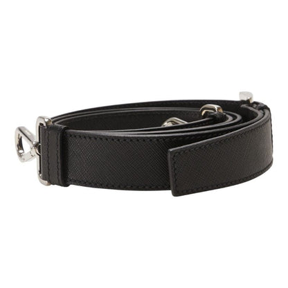 Prada Logo Black Saffiano Leather Belt